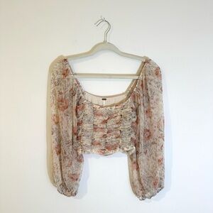 Free People Off the Shoulder Floral Top